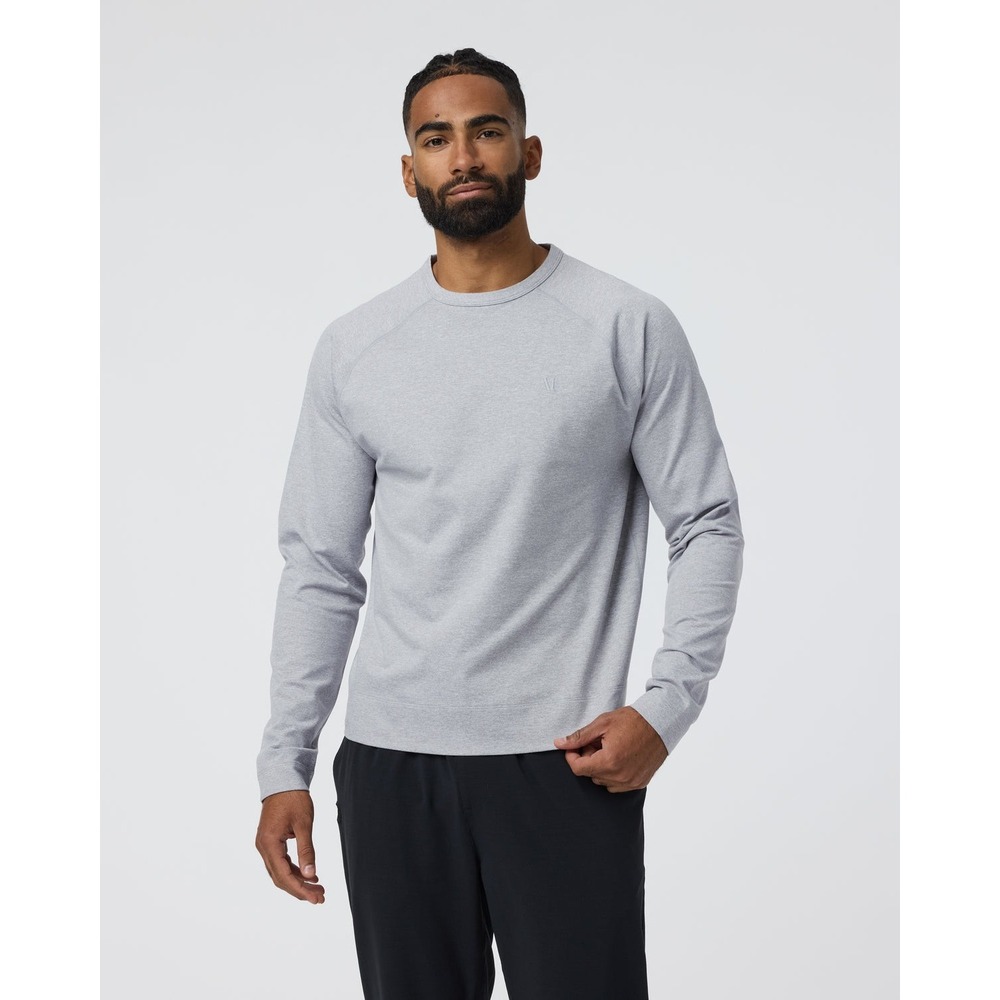 Vuori Coronado Crew Men's M Light Heather Gray Performance Pullover Sweatshirt
